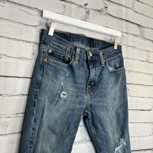 Levi’s 511 Men’s Blue Jeans Distressed Straight Workwear Streetwear 30X32 Faded - Picture 3 of 15